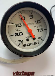 AUTOMETER  2 5/8 INCH PHANTOM MECHANICAL BOOST VACUUM GAUGE - 10 FEET, 30 INHg/20 PSI